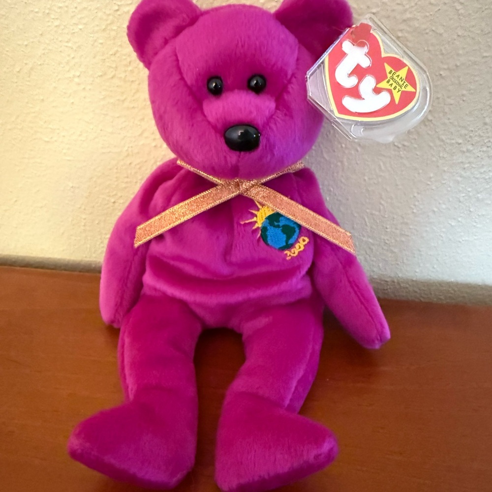 TY Beanie Baby Millennium "Millenium" Bear (1999,Retired) With Tag Errors